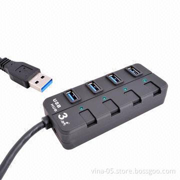 New Model of USB3.0 Hub with Cable On and Off Button for Each Port